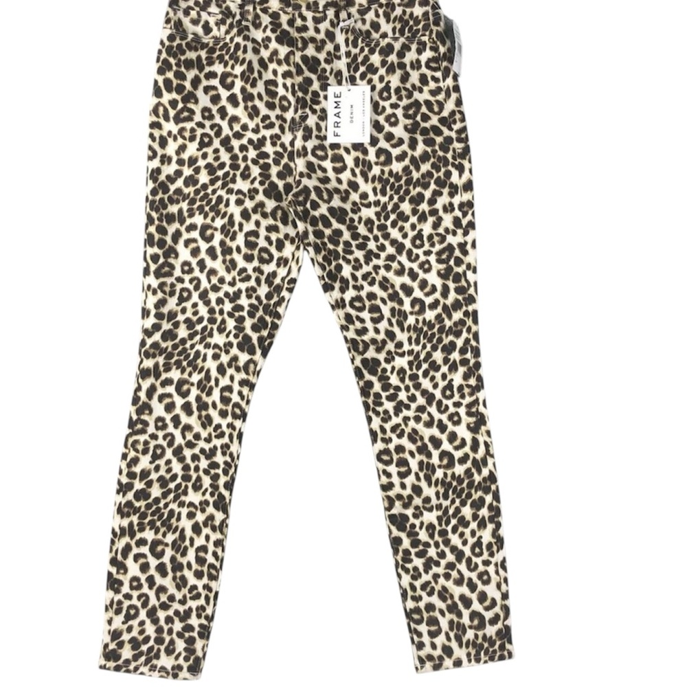NEW NWT Frame Denim Animal Print Ali high rise cigarette size 31